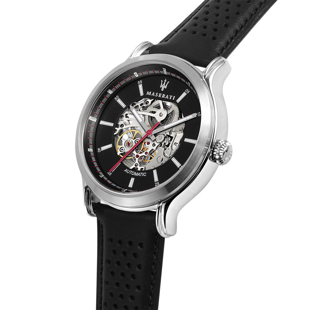 Maserati Epoca 42mm Automatic Skeleton Black Leather Men's Watch - R8821138001