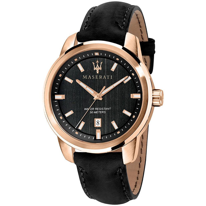 Maserati Successo Black Leather Men's Watch - R8851121011