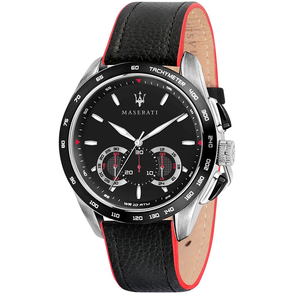 Maserati Traguardo Black Leather Men's Watch - R8871612028