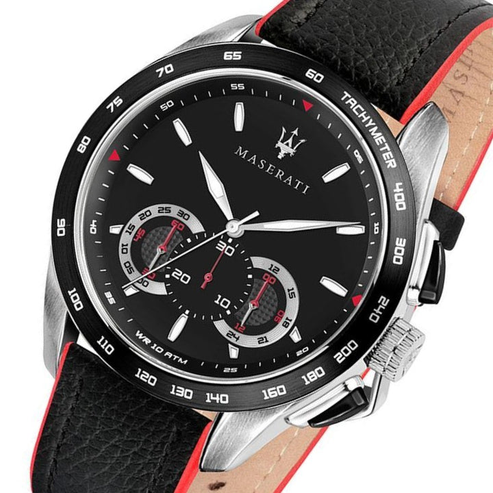 Maserati Traguardo Black Leather Men's Watch - R8871612028