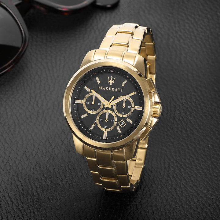 Maserati Successo 44mm Gold Steel Men's Watch - R8873621013