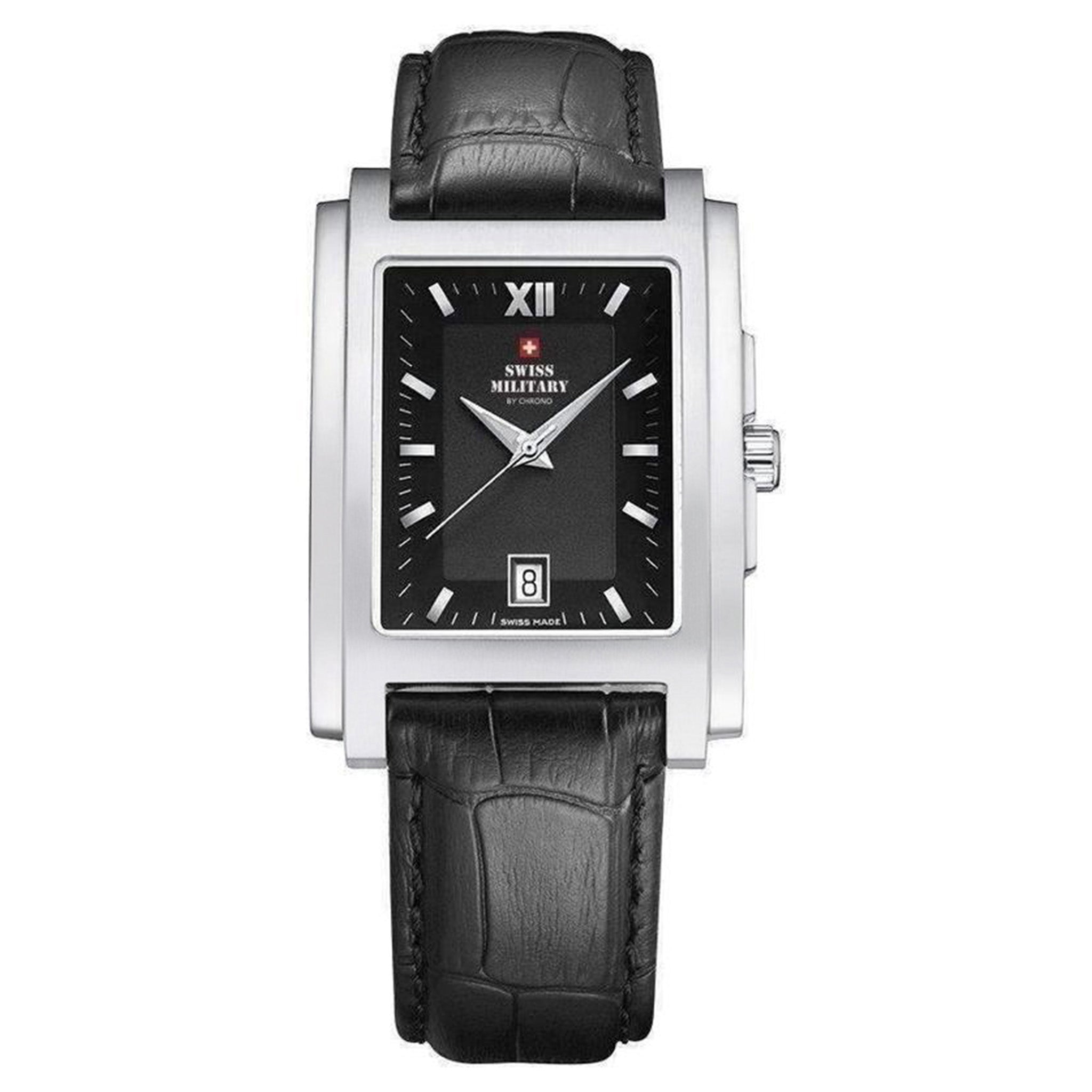 Swiss Military Black Leather Men's Watch - SM30053.05