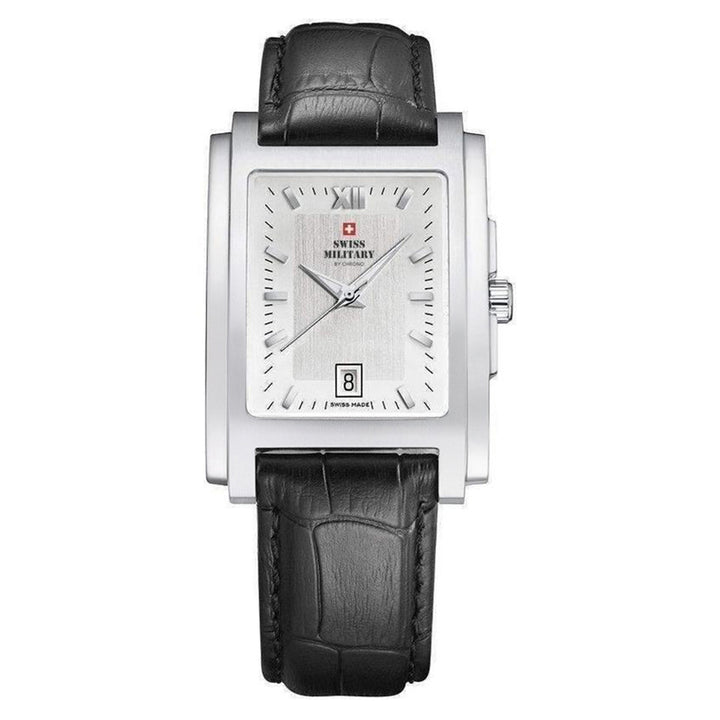 Swiss Military Black Leather White Dial Men's Watch - SM30053.06
