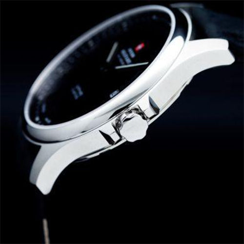 Swiss Military Black Leather Men's Watch - SM30137.06