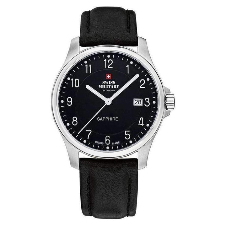Swiss Military Black Leather Men's Watch - SM30137.06