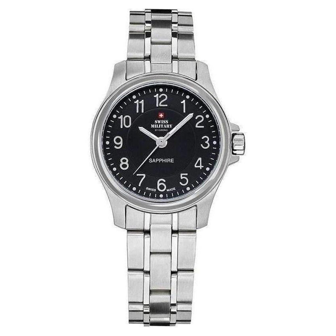 Swiss Military Stainless Steel Black Dial Women's Watch - SM30138.01