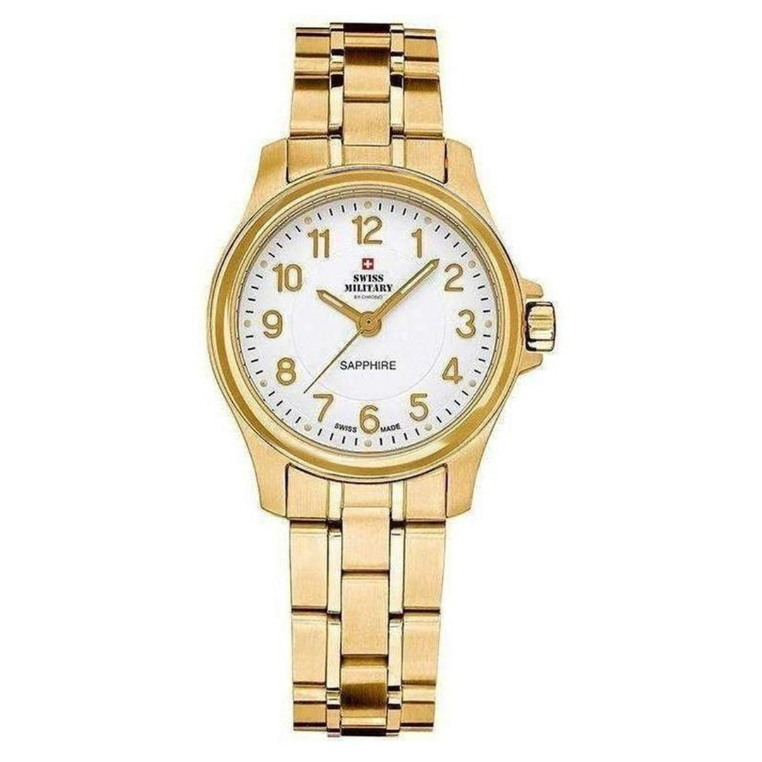Swiss Military Gold Steel White Dial Women's Watch - SM30138.05