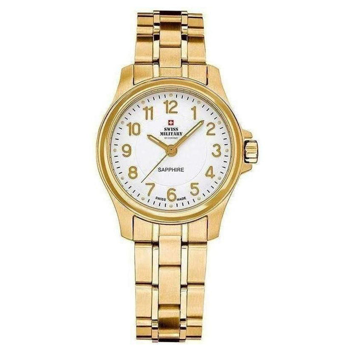 Swiss Military Gold Steel White Dial Women's Watch - SM30138.05