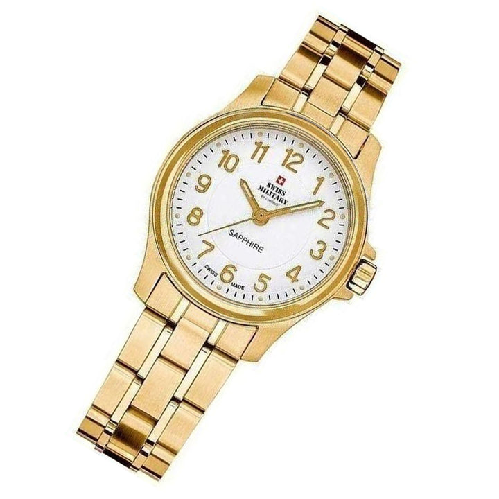 Swiss Military Gold Steel White Dial Women's Watch - SM30138.05