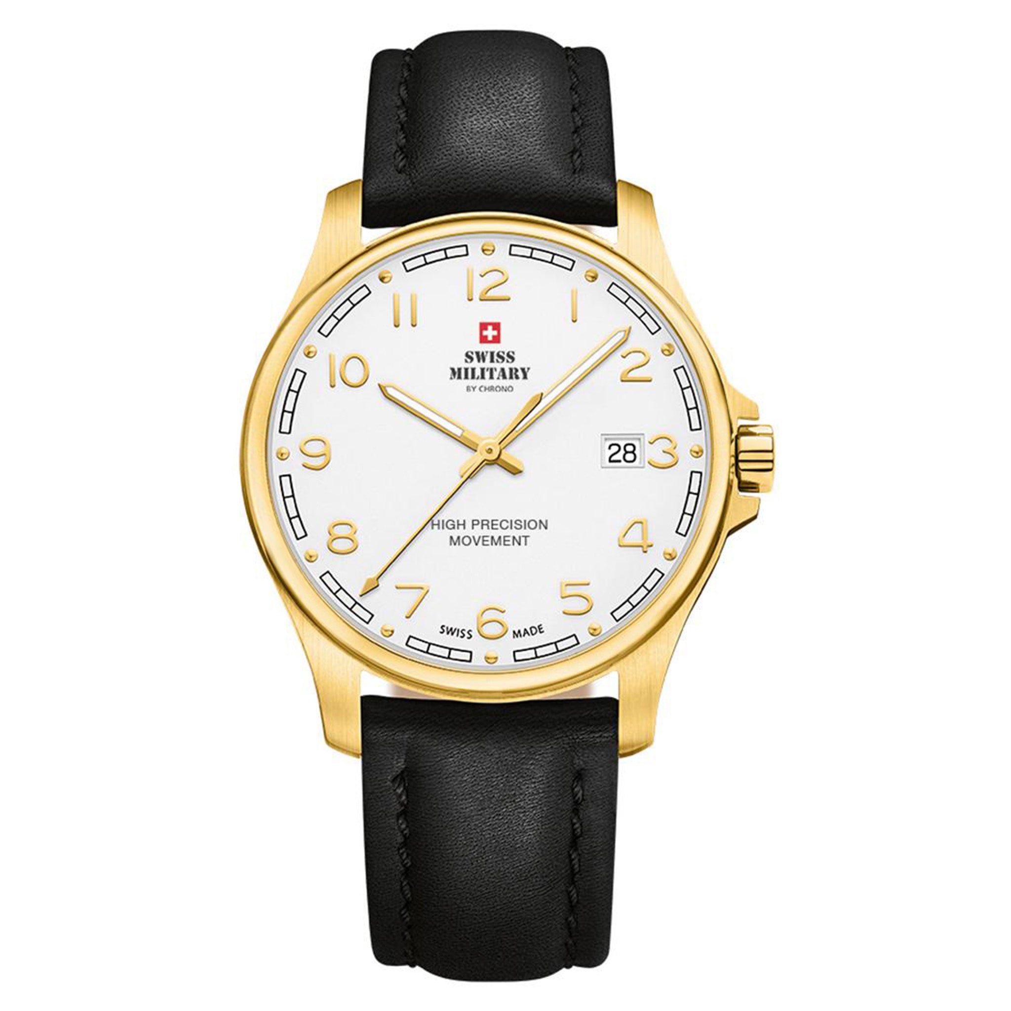 Swiss Military Black Leather Men's Watch - SM30200.29