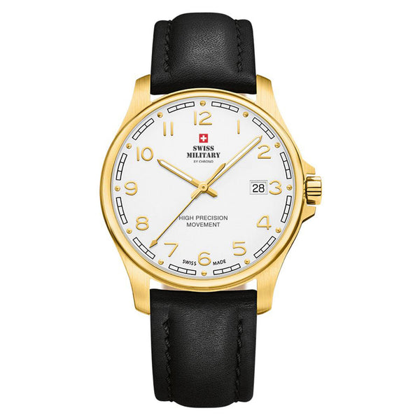 Swiss Military By Chrono Orologio Uomo Analogico Quarzo 39mm - Quadrante Blu, Cassa Acciaio, Cinturino Pelle