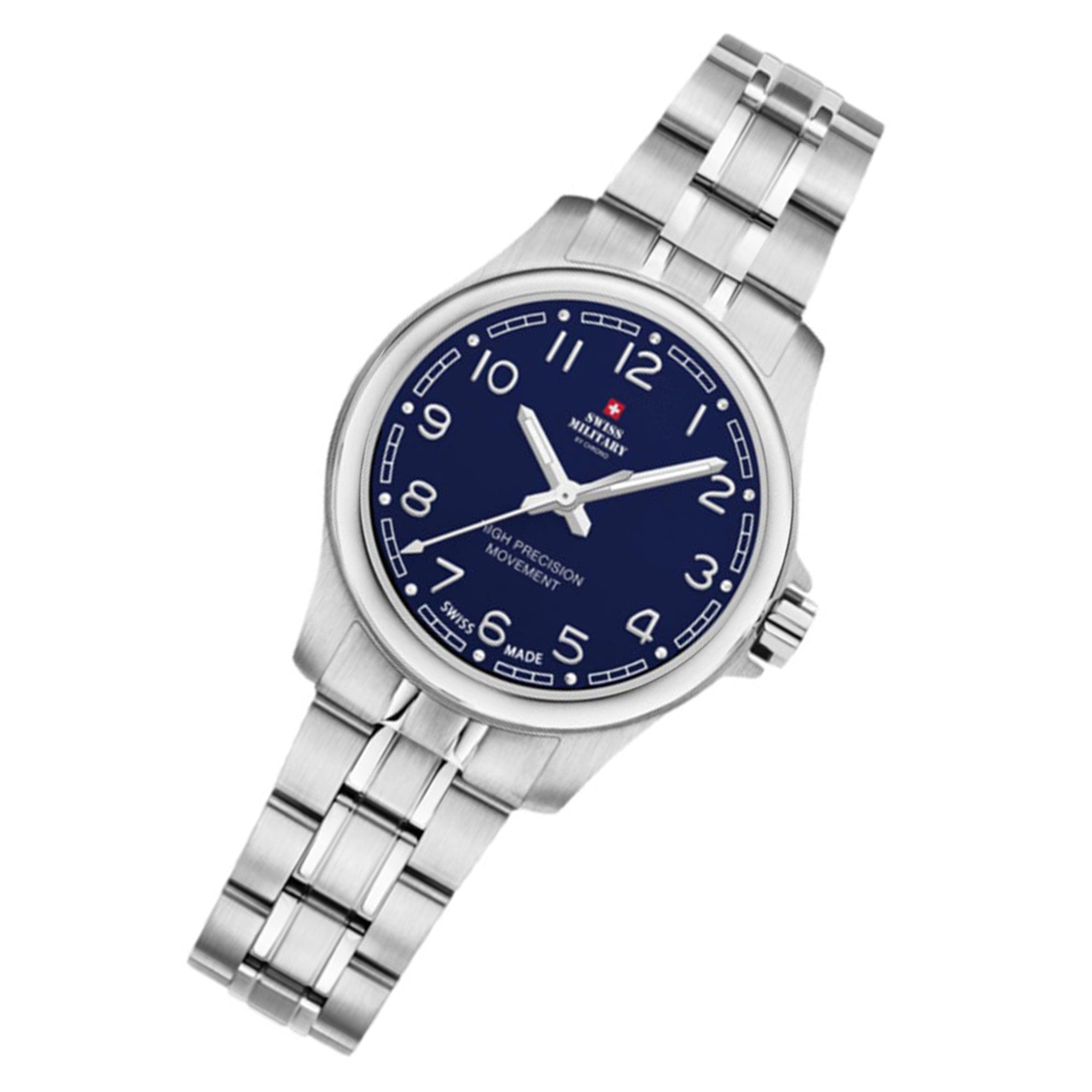 Swiss Military Stainless Steel Blue Dial Women's Watch - SM30201.18