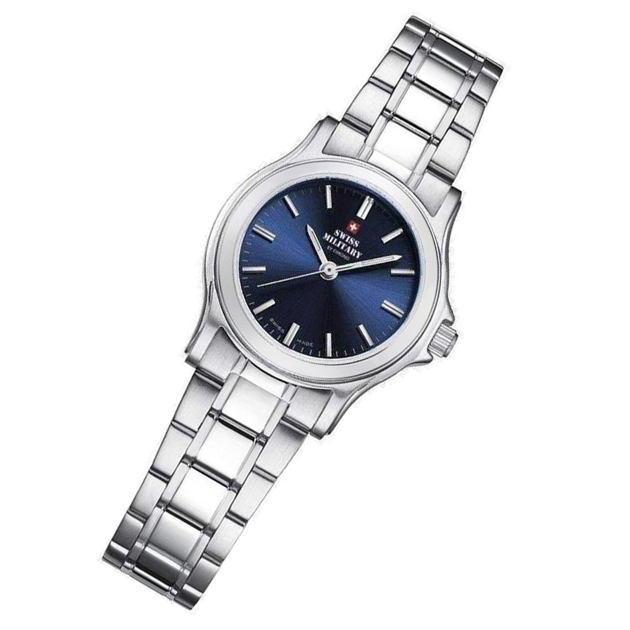 Swiss Military Silver Steel Blue Dial Women's Watch - SM34003.02