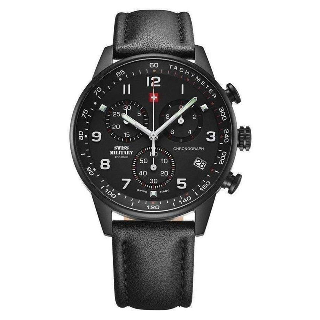 Swiss Military Chronograph Leather Mens Watch - SM34012.08