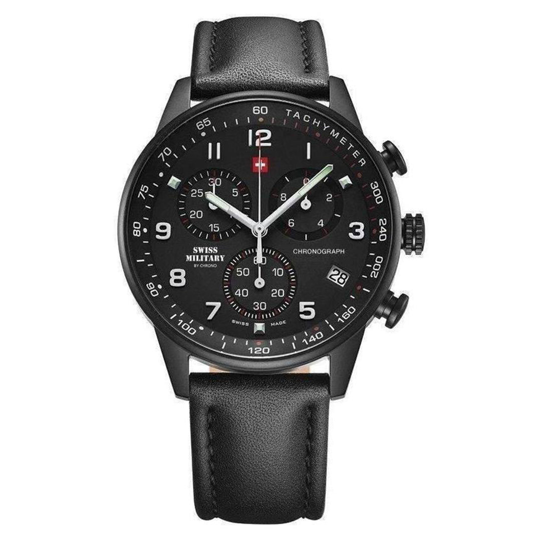Swiss Military By Chrono Swiss Military Chronograph Leather Mens