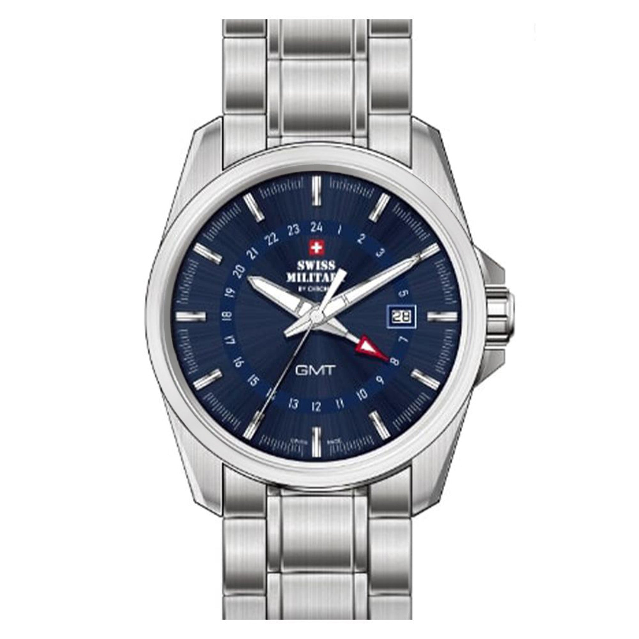 Swiss Military Silver Steel Blue Dial Men's Swiss Made Watch - SM34034.11