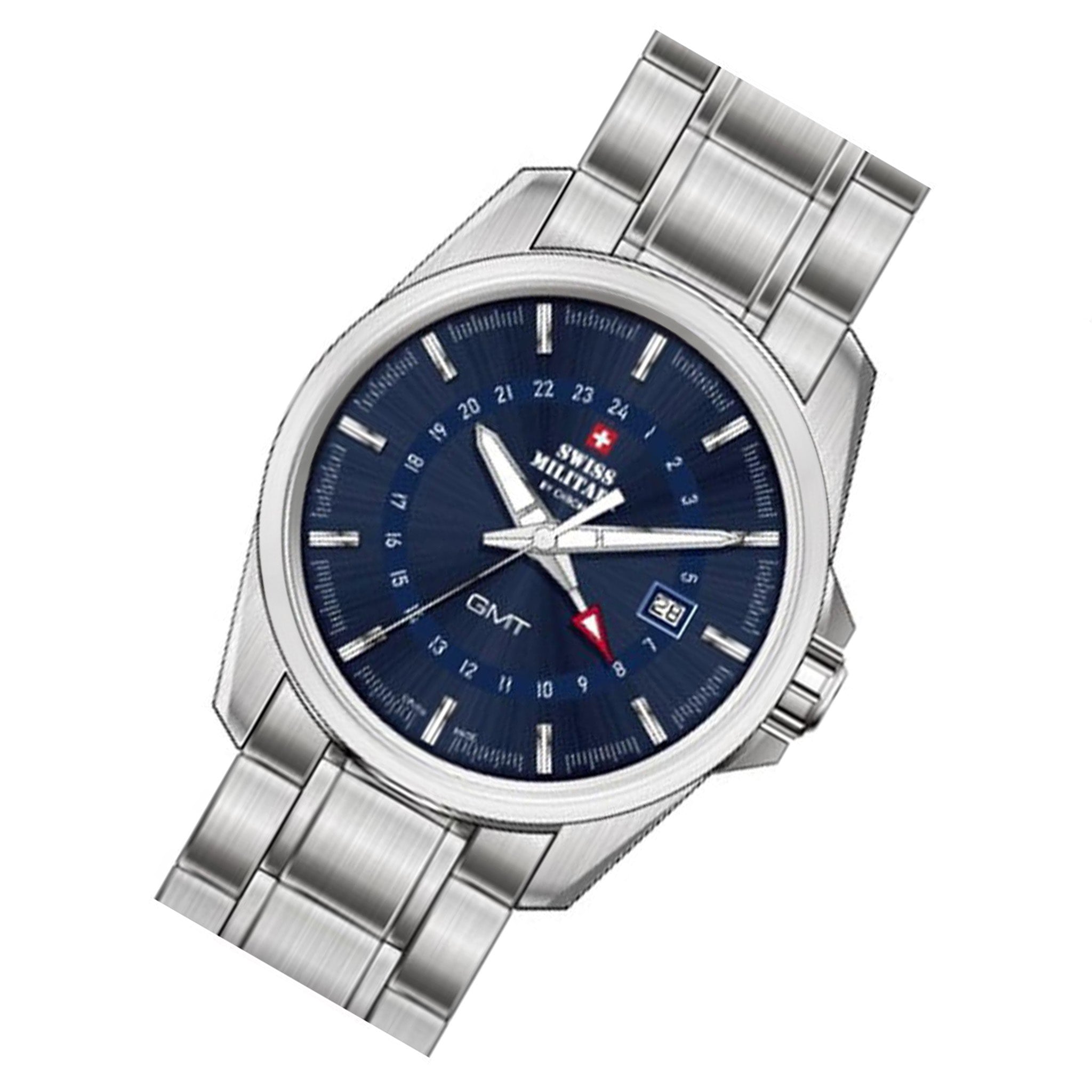 Swiss Military Silver Steel Blue Dial Men's Swiss Made Watch - SM34034.11