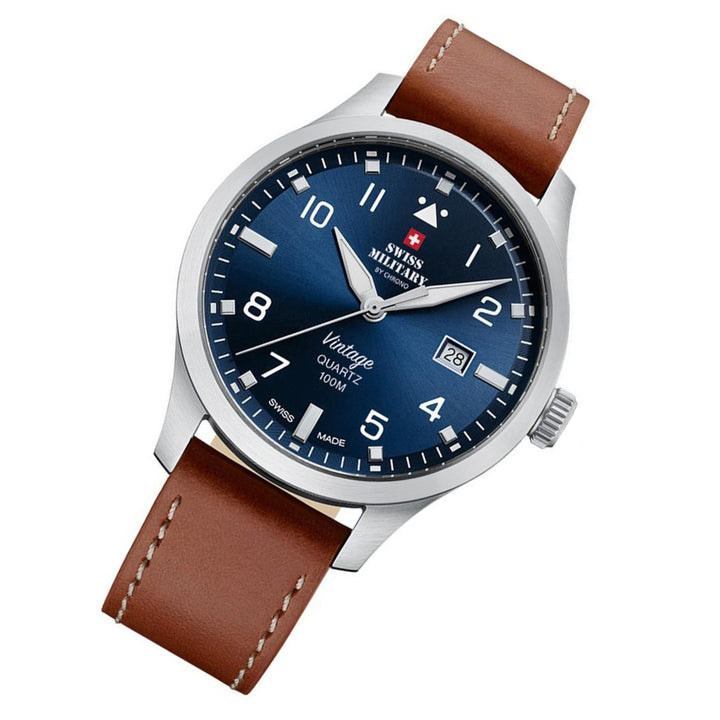 Swiss Military Brown Leather Men's Watch - SM34078.07