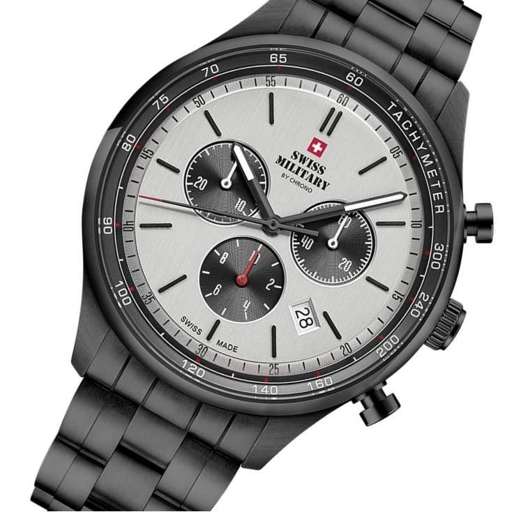 Swiss Military Sports Black Steel Men's Watch - SM34081.05