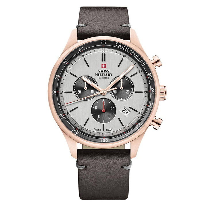 Swiss Military Sports Brown Leather Men's Watch - SM34081.09