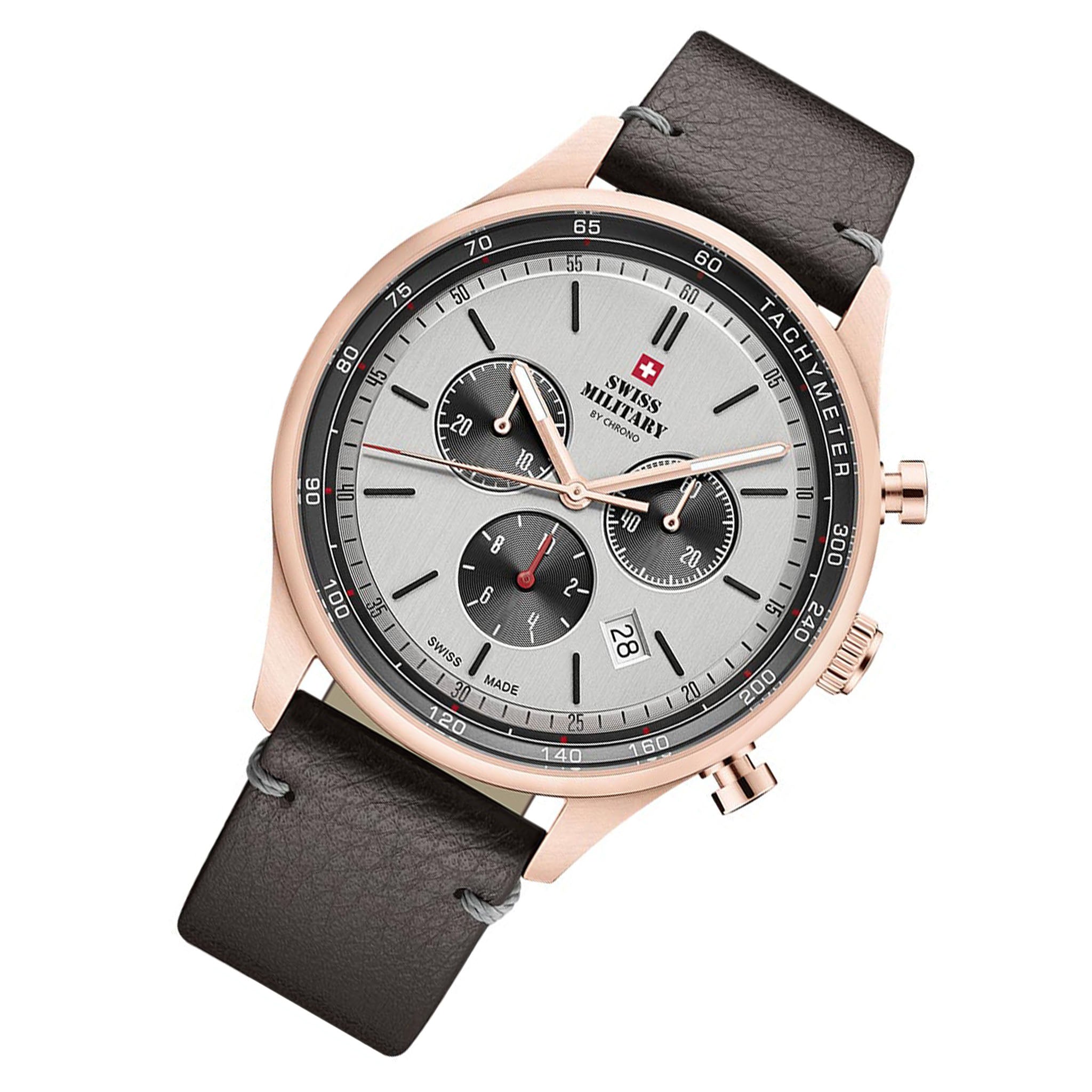 Swiss Military Sports Brown Leather Men's Watch - SM34081.09