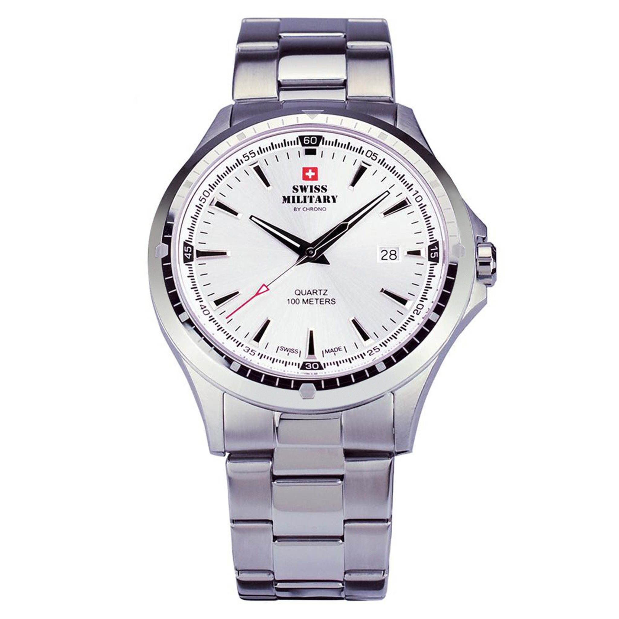 Swiss Military Stainless Steel Silver Dial Men's Swiss Made Watch - SMP34056.02