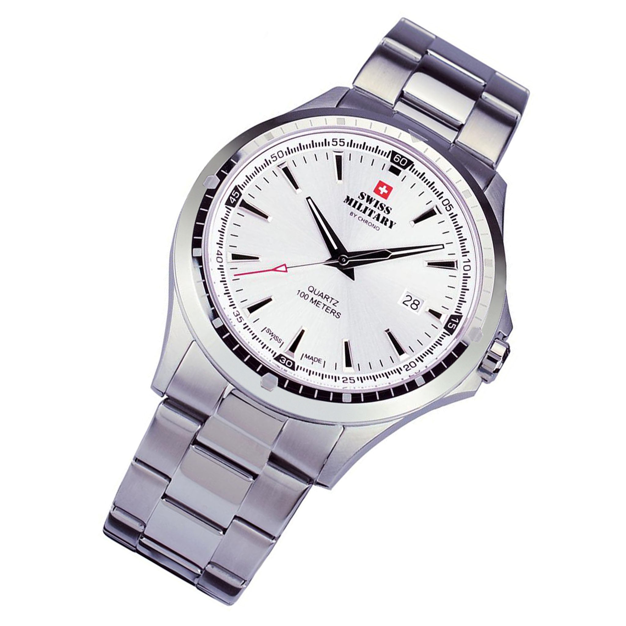 Swiss Military Stainless Steel Silver Dial Men's Swiss Made Watch - SMP34056.02
