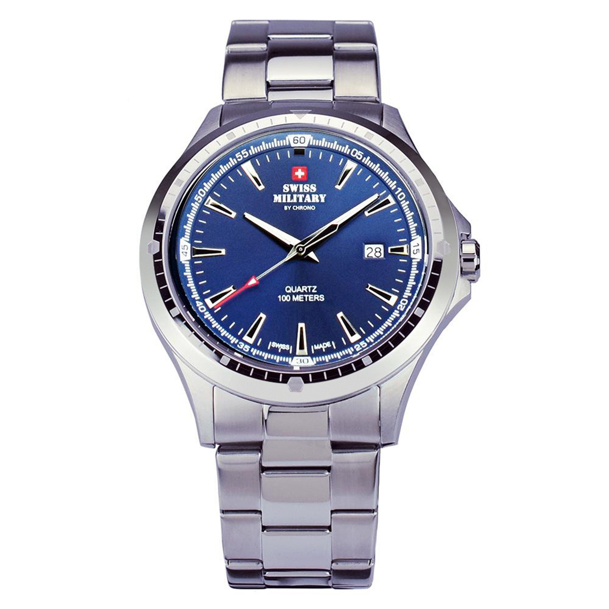 Swiss Military Stainless Steel Blue Dial Men's Swiss Made Watch - SMP34056.03