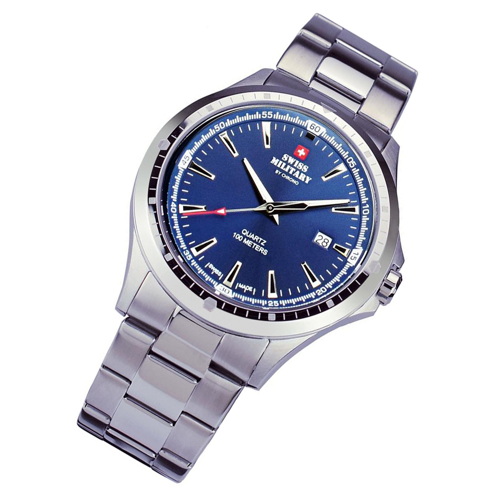 Swiss Military Stainless Steel Blue Dial Men's Swiss Made Watch - SMP34056.03