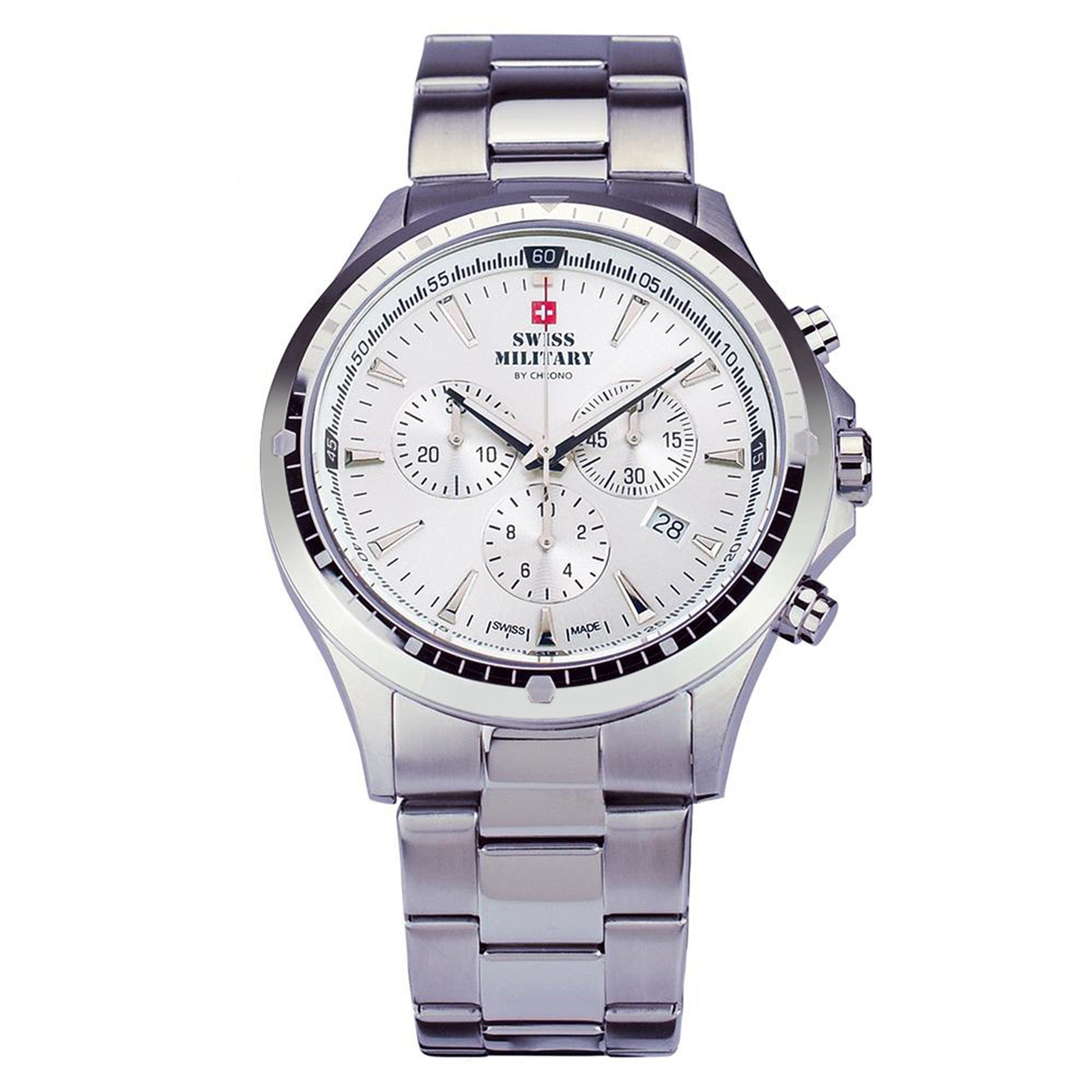 Swiss Military Stainless Steel Silver Dial Chronograph Men's Swiss Made Watch - SMP34057.02