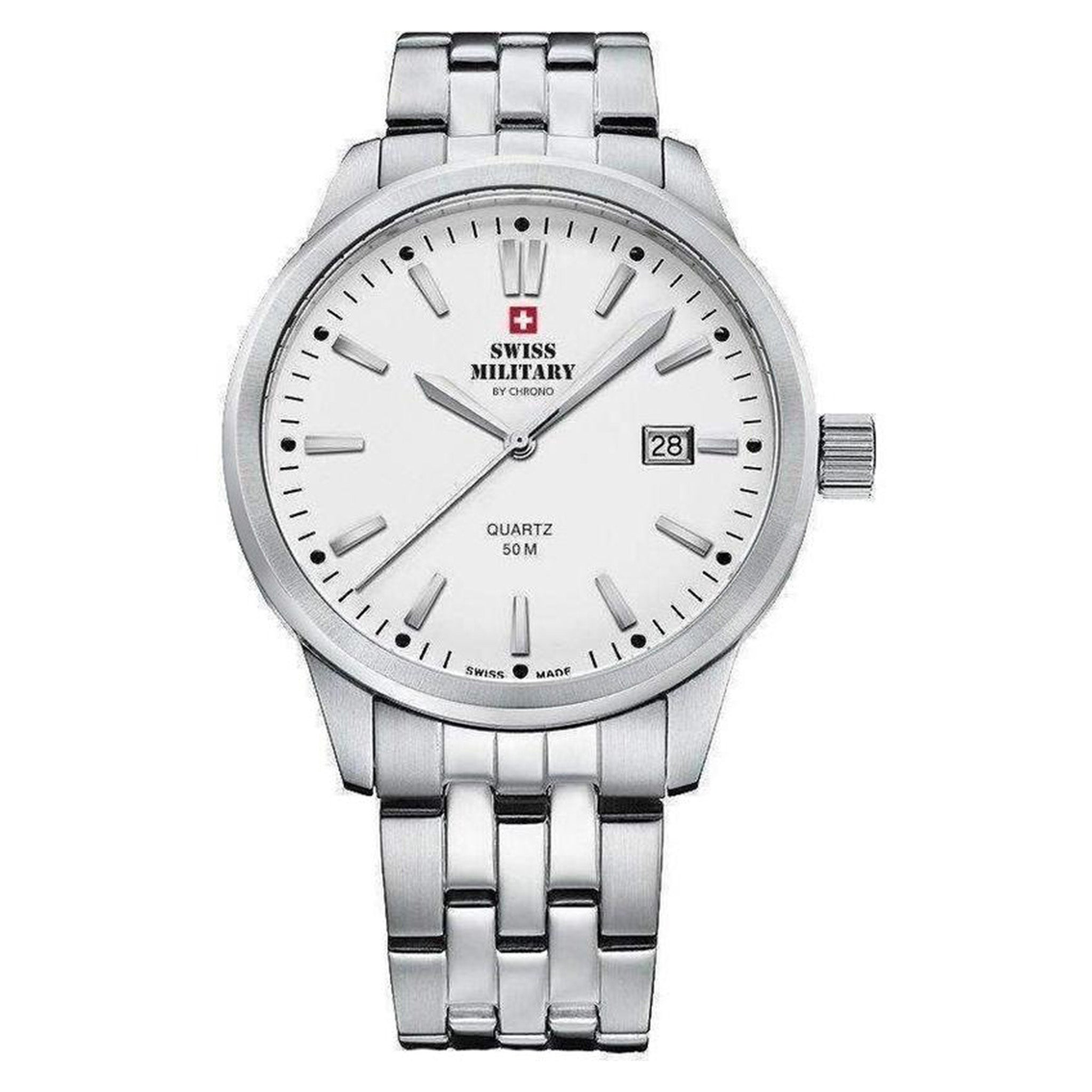 Swiss Military Stainless Steel White Dial Men's Watch
