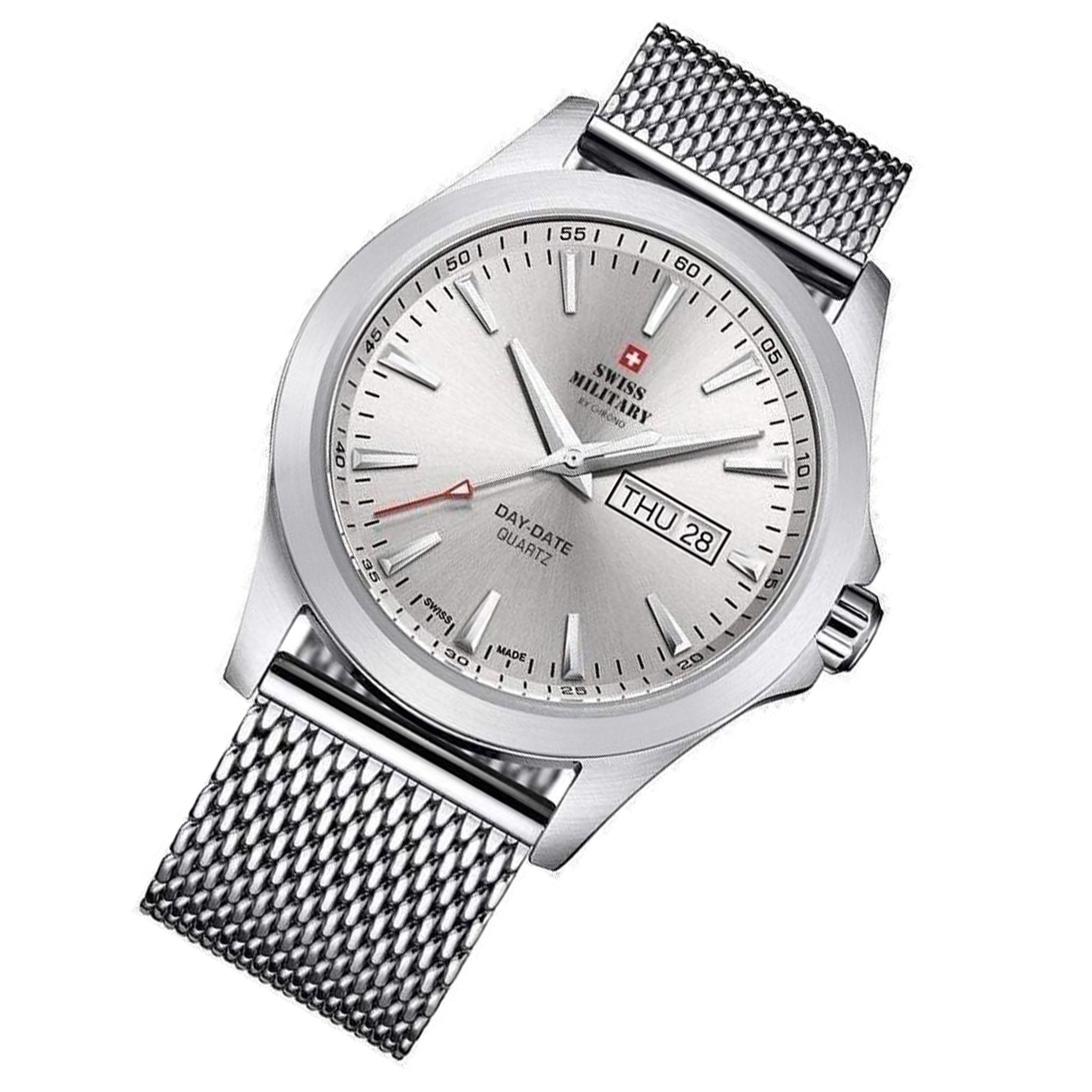 Swiss Military Silver Mesh White Dial Men's Watch - SMP36040.02