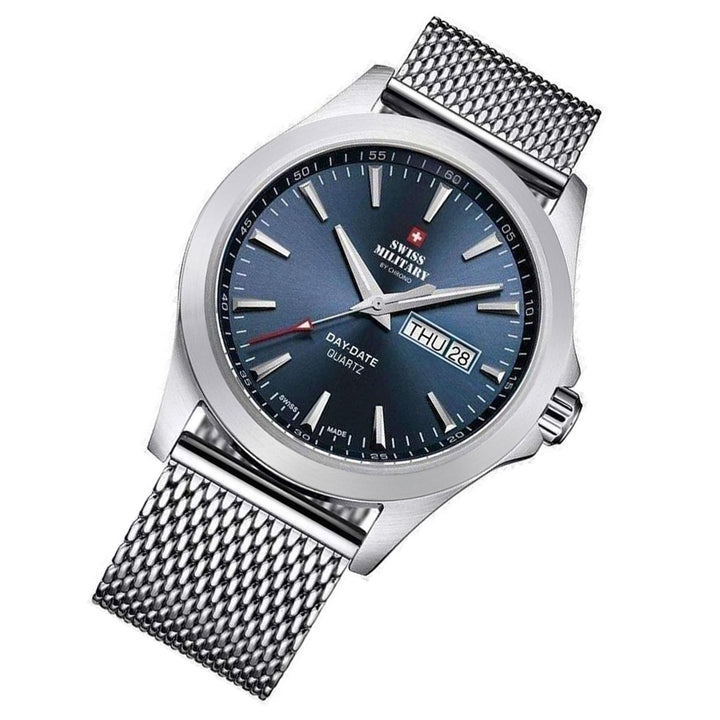 Swiss Military Silver Mesh Blue Dial Men's Watch - SMP36040.03