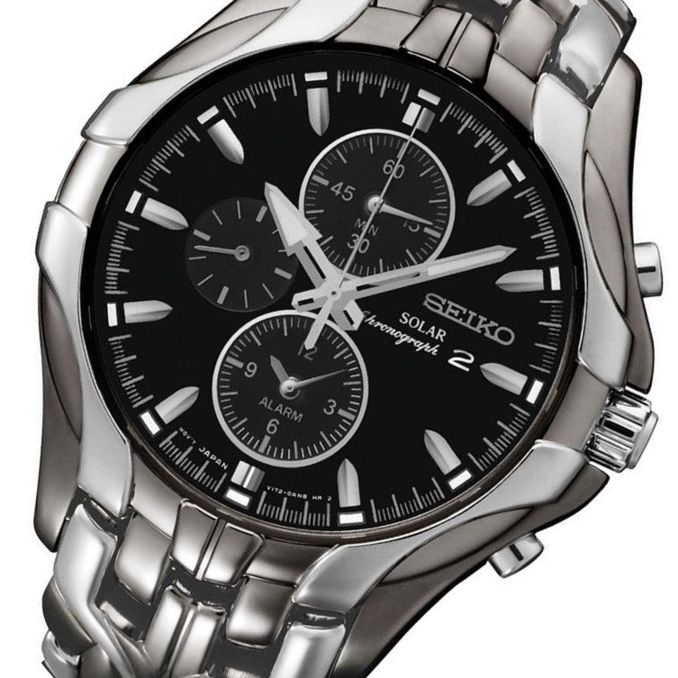 Seiko Conceptual Gunmetal & Silver Solar Powered Men's Watch - SSC139P-9