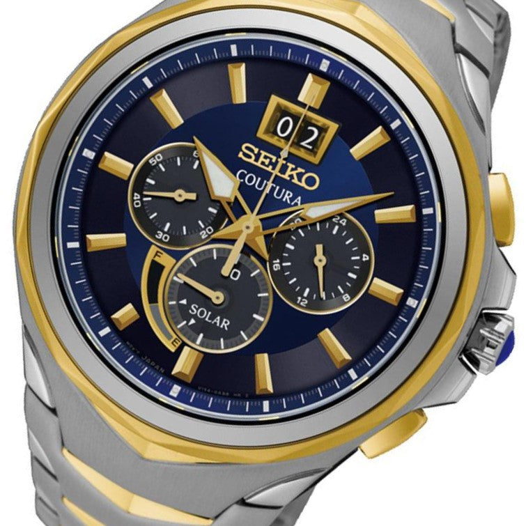 Seiko Coutura Dual-Toned Solar Powered Men's Watch - SSC642P