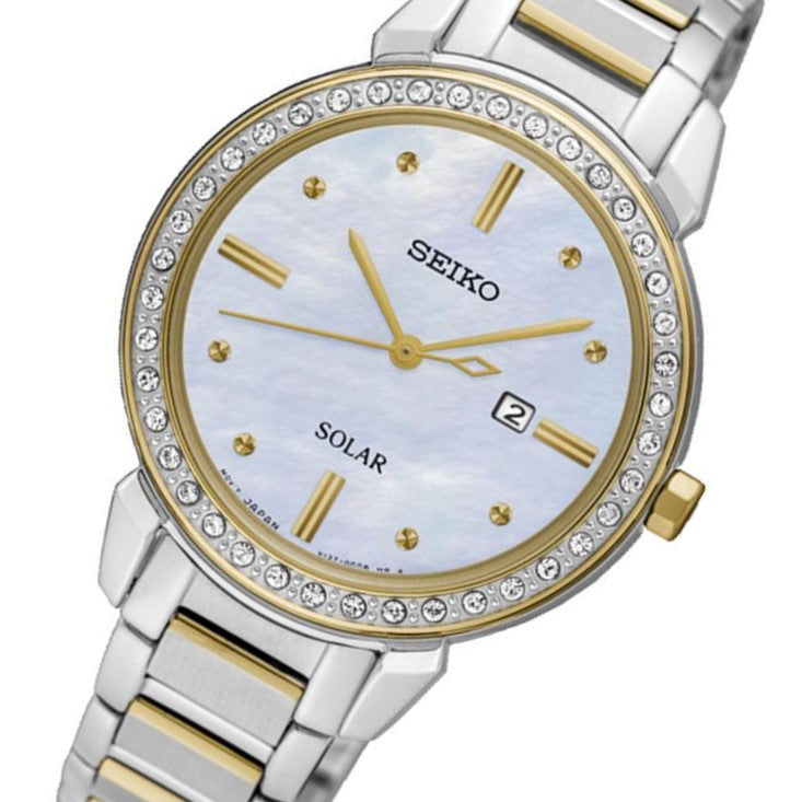 Seiko Conceptual Solar Powered Crystal Encrusted Ladies Watch - SUT328P