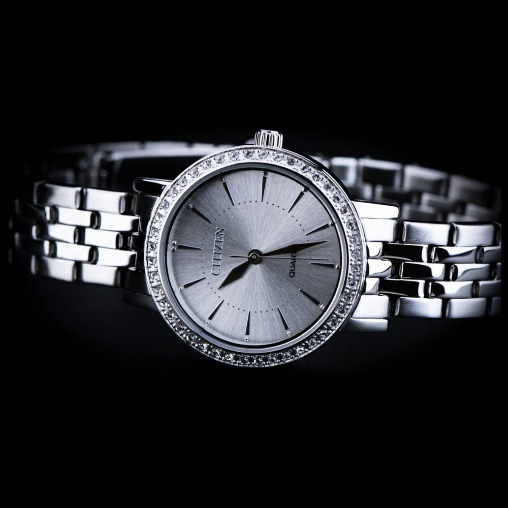 Citizen Ladies Swarovski Crystals Stainless Steel Quartz Watch - EL3040-80A