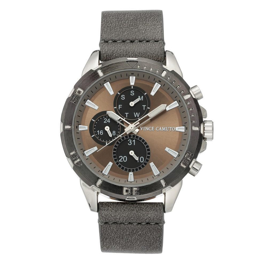 Vince Camuto Grey Polyurethane Band Men's  Watch - VC1141GYGY