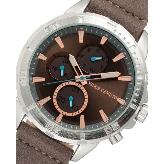 Vince Camuto Brown Polyurethane Band Men's Watch - VC1141GYST