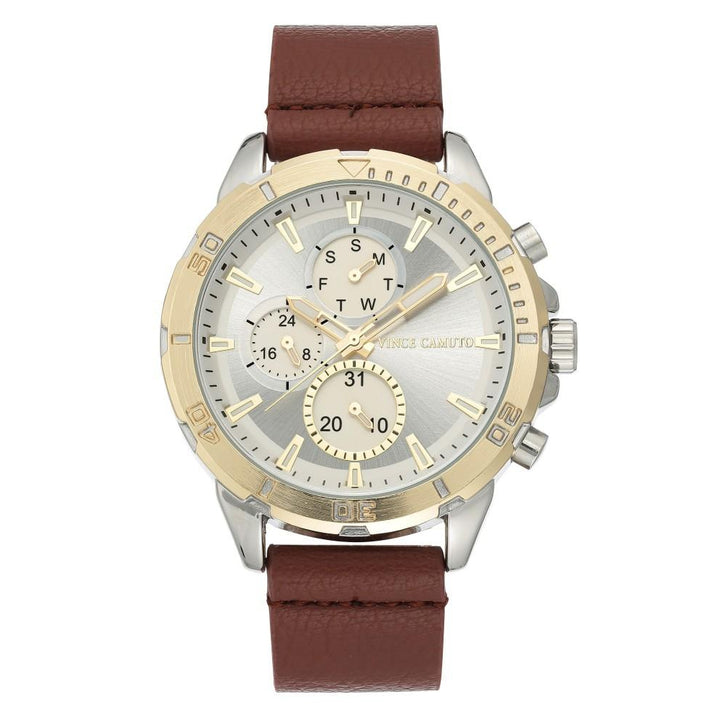 Vince Camuto Brown Polyurethane Band Men's  Watch - VC1141SVTT