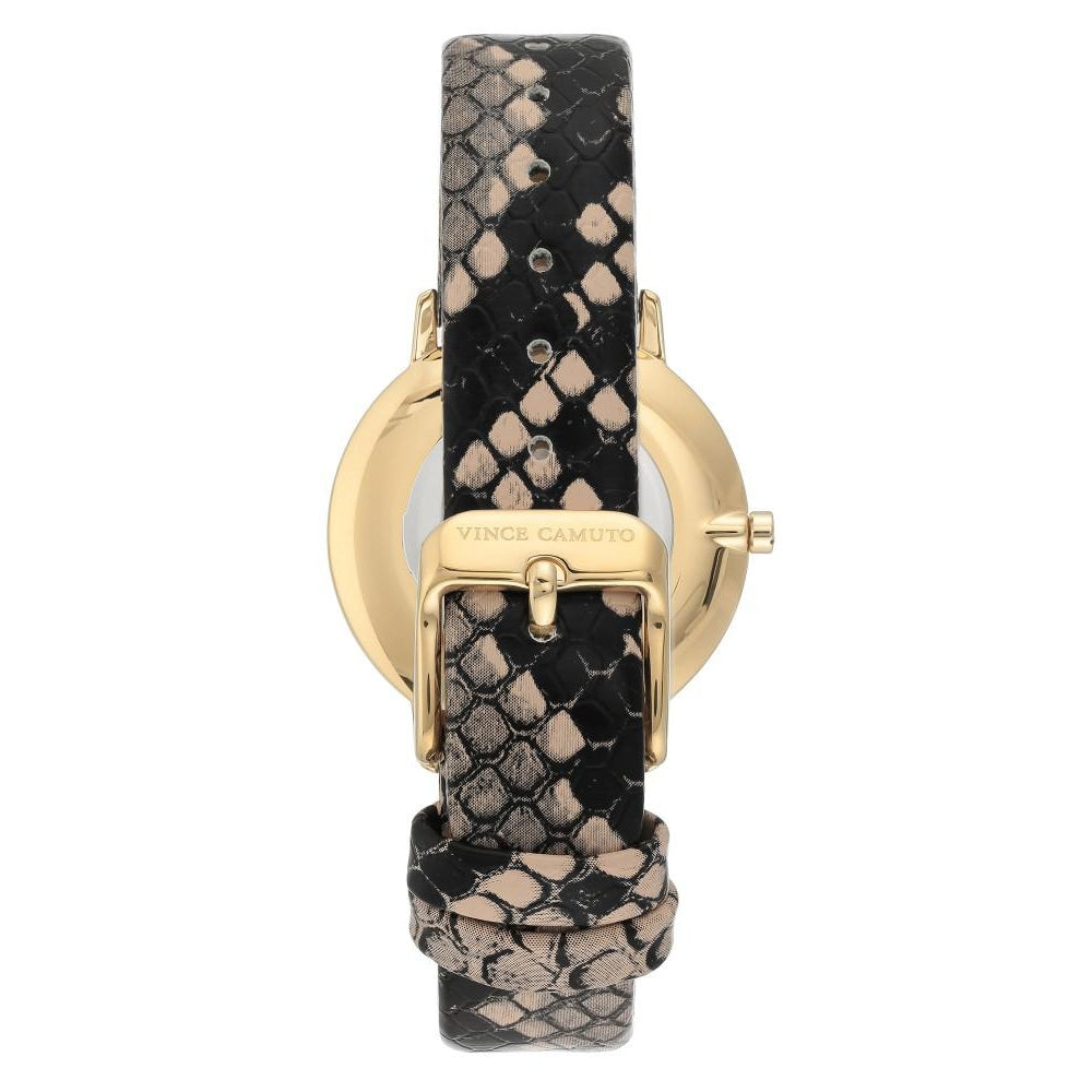 Vince Camuto Cream Snake Pattern Leather Ladies Watch - VC5400BKCR