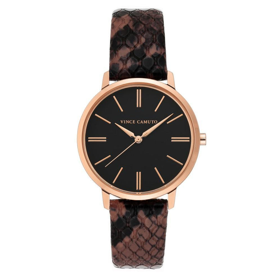 Vince Camuto Brown Snake Pattern Leather Ladies Watch - VC5400RGBN