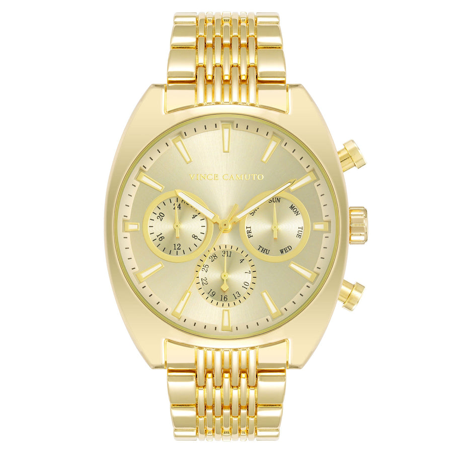 Vince Camuto Gold Band Champagne Dial Multi-function Men's Watch - VC1040CHGP