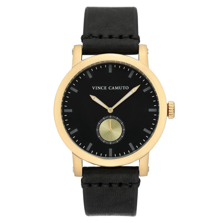 Vince Camuto Black Leather Men's Watch - VC1108BKGP