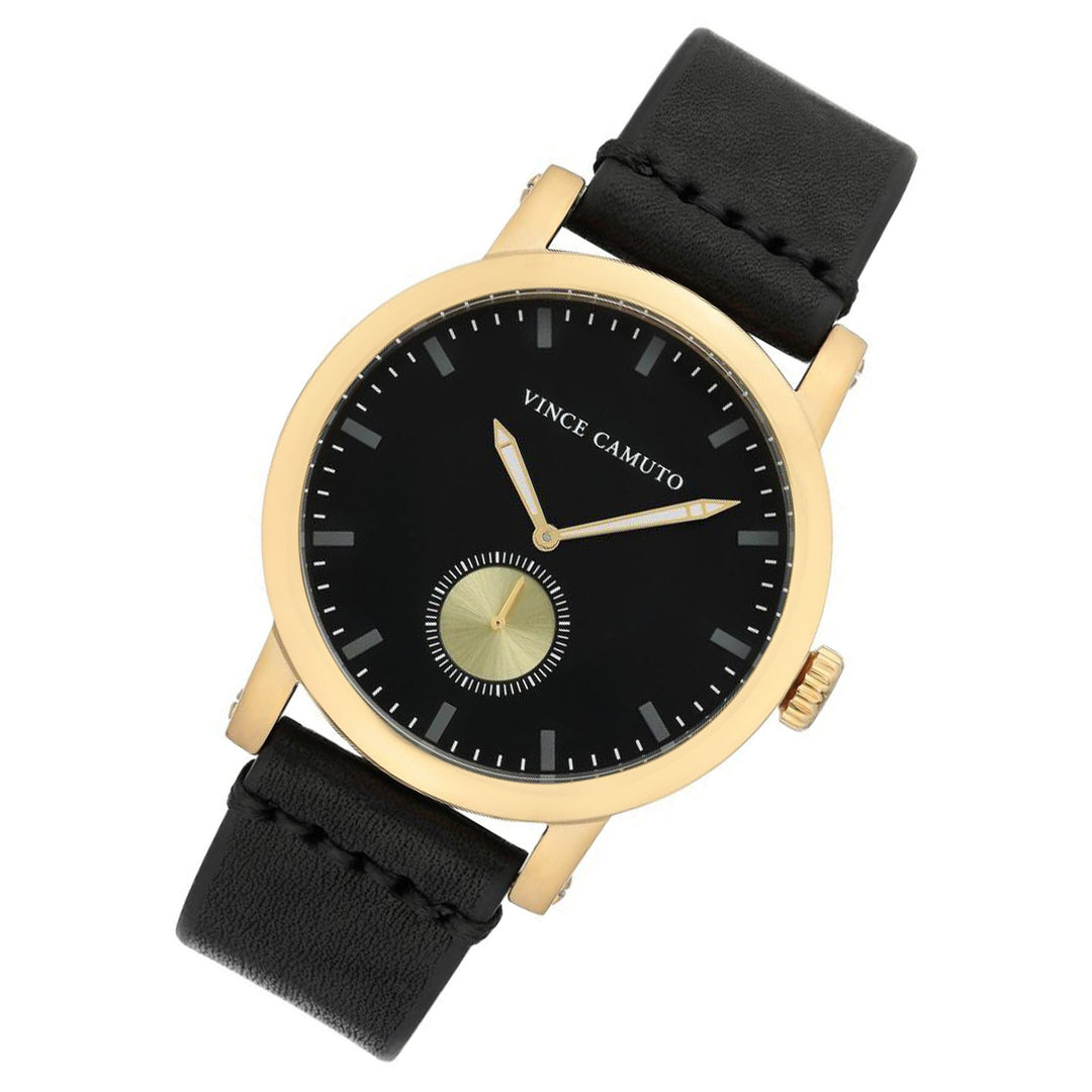 Vince Camuto Black Leather Men's Watch - VC1108BKGP