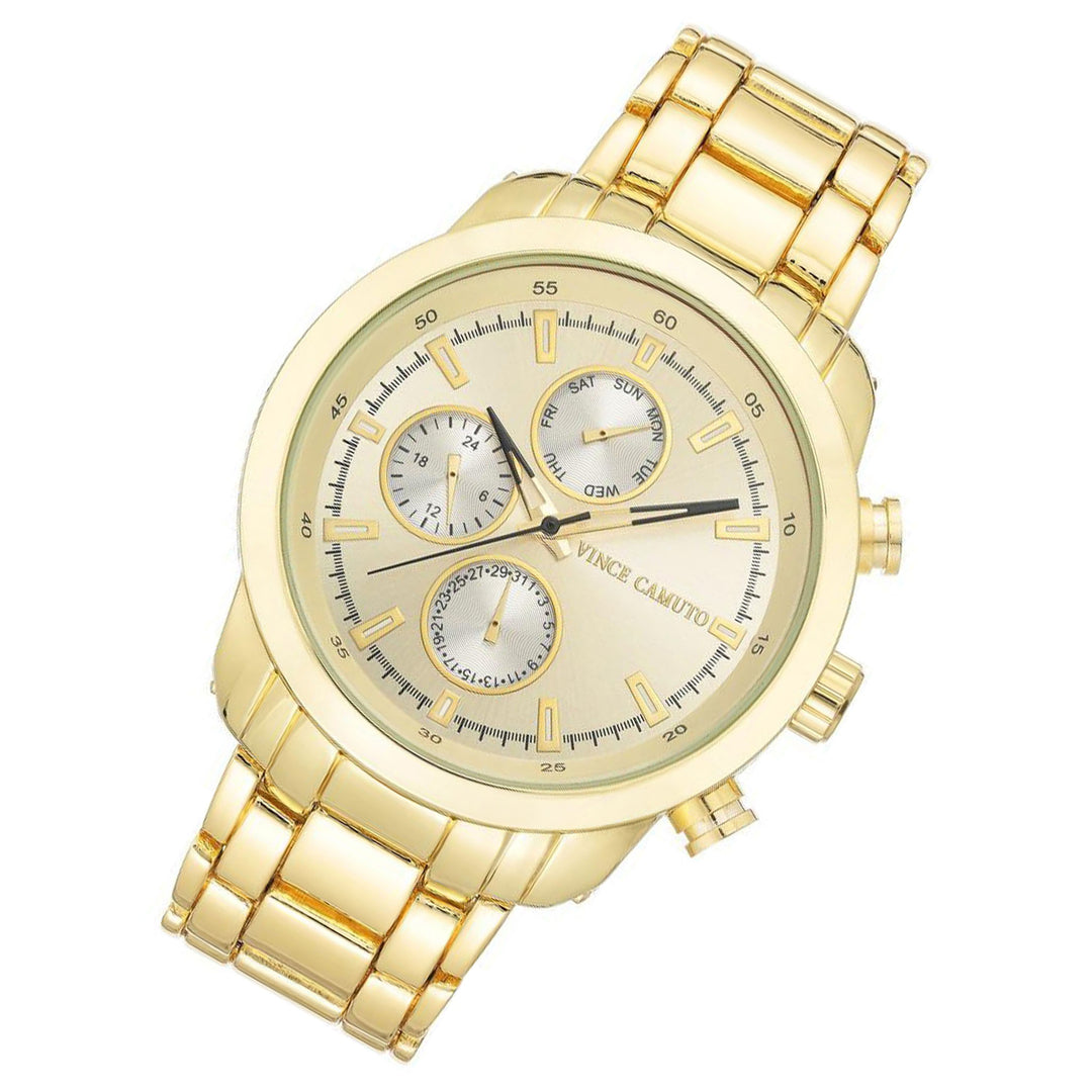 Vince Camuto Gold Steel Champagne Sunray Multi-function Men's Watch - VC1133CHGP