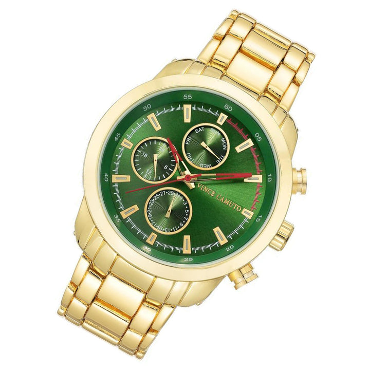Vince Camuto Gold Steel Green Dial Multi-function Men's Watch - VC1133GRGP