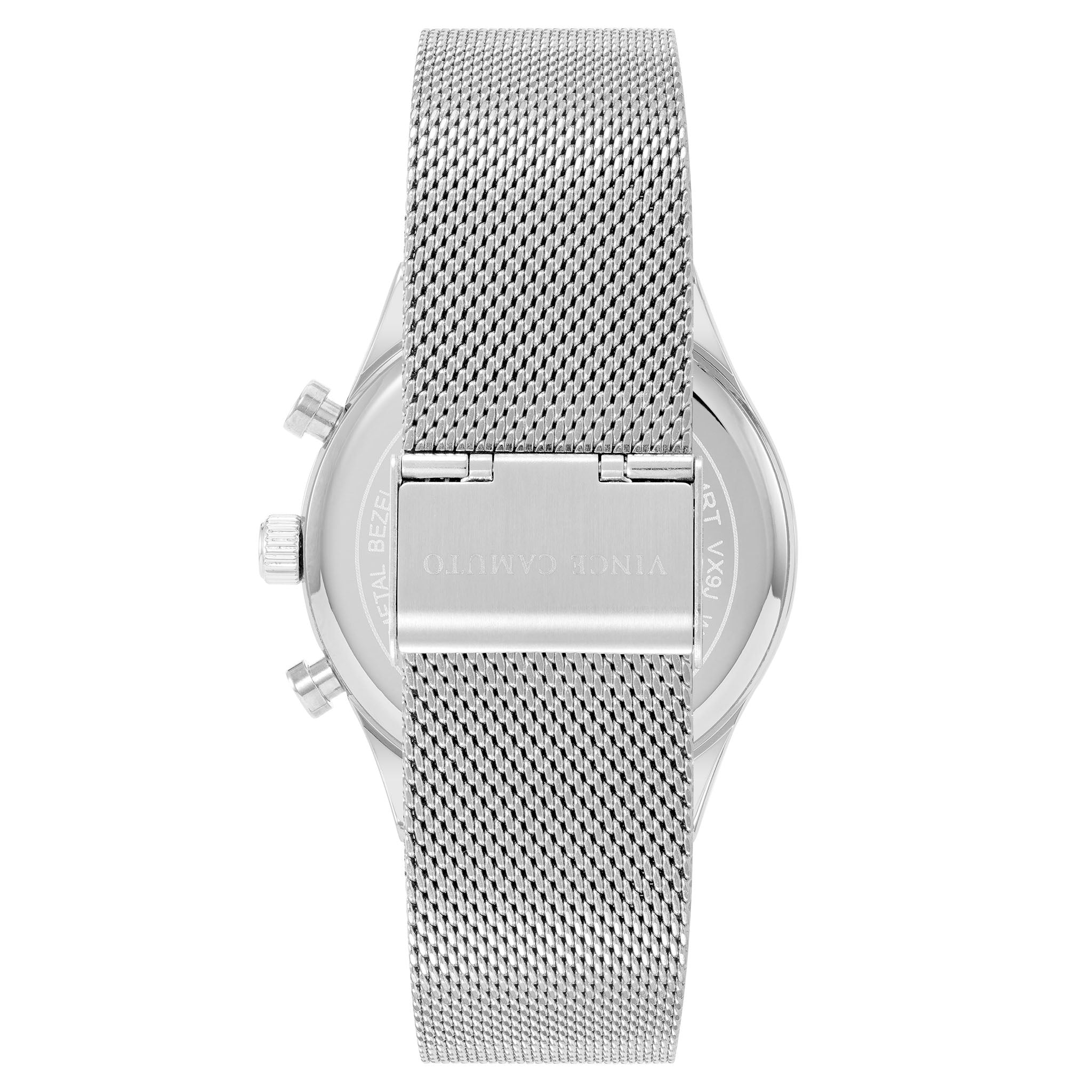 Vince Camuto Silver Mesh Green Dial Multi-function Men's Watch - VC1134GRSV