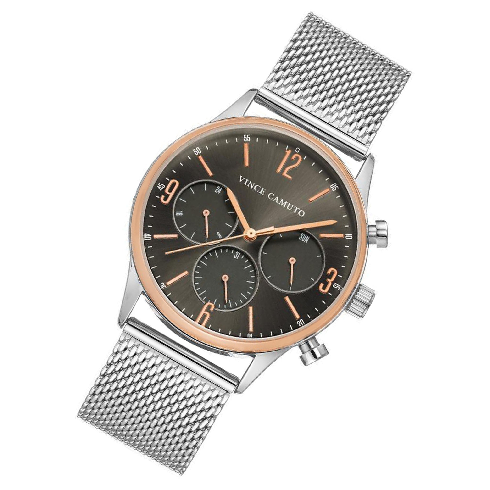 Vince Camuto Silver Mesh Grey Dial Men's Watch - VC1134GYRT