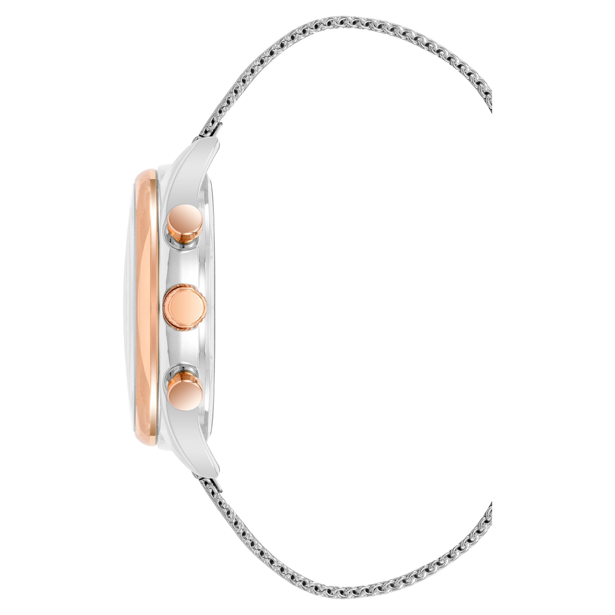 Vince Camuto Silver Mesh Rose Dial Multi-function Men's Watch - VC1134WTRT